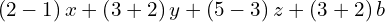 \left(2-1\right)x+\left(3+2\right)y+\left(5-3\right)z+\left(3+2\right)b