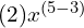 (2)x^{(5-3)}