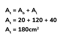 Área total de un prima triangular 