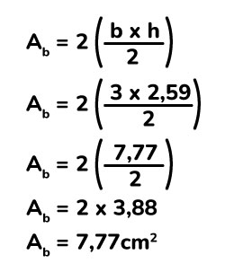 area de la base de un prisma triangular