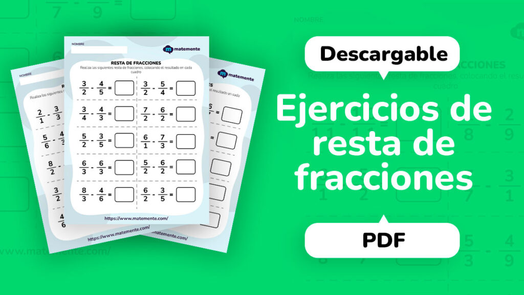 ejercicios de resta de fracciones