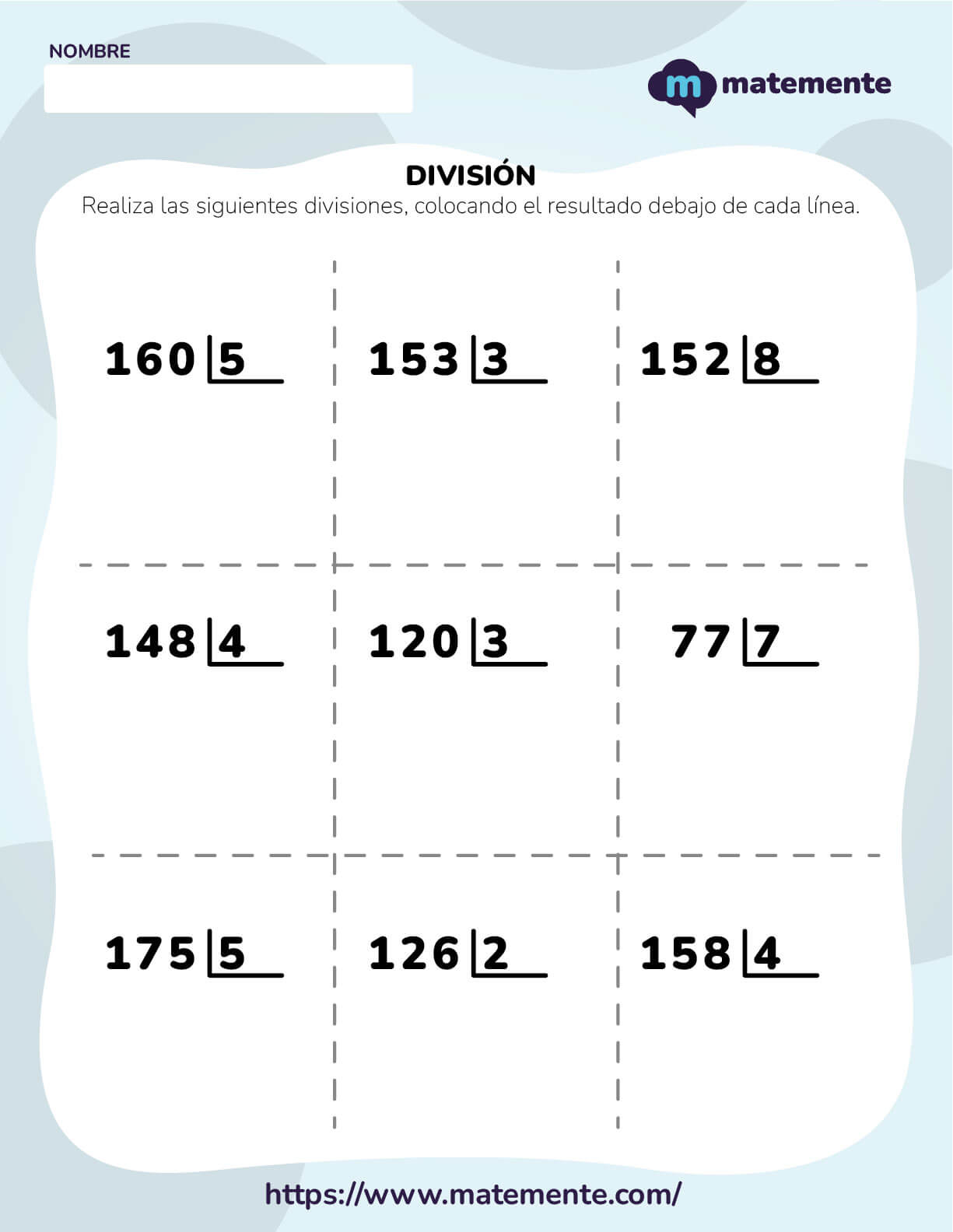 ejercicios de divisiones para niños de cuarto grado 1