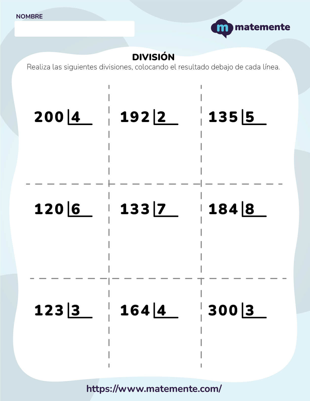 ejercicios de divisiones para niños de cuarto grado 10