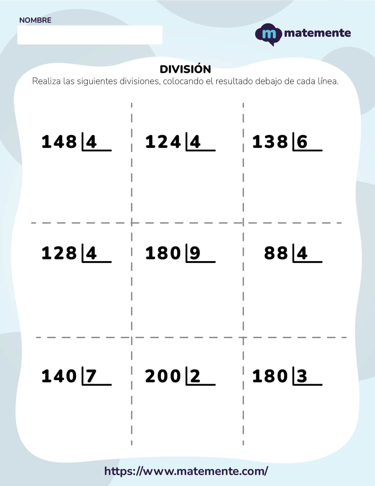 ejercicios de divisiones para niños de cuarto grado 2