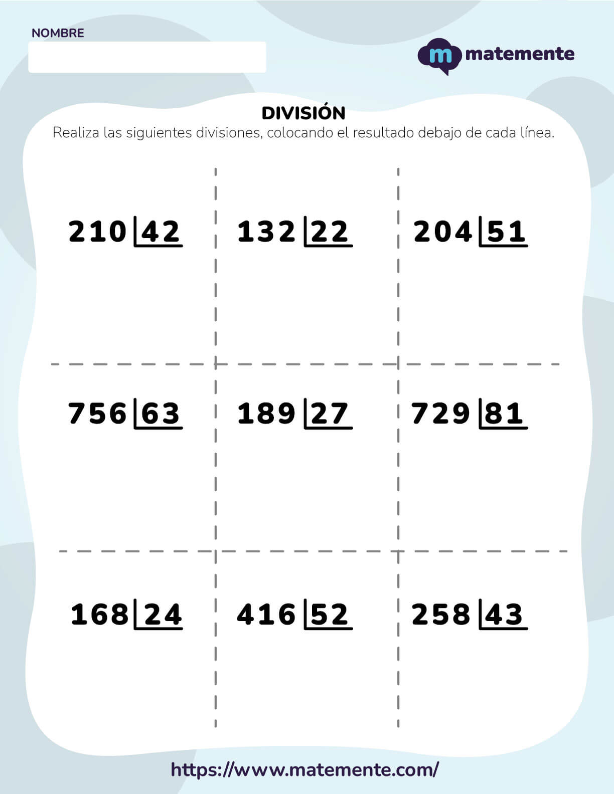 ejercicios de divisiones para niños de cuarto grado 6