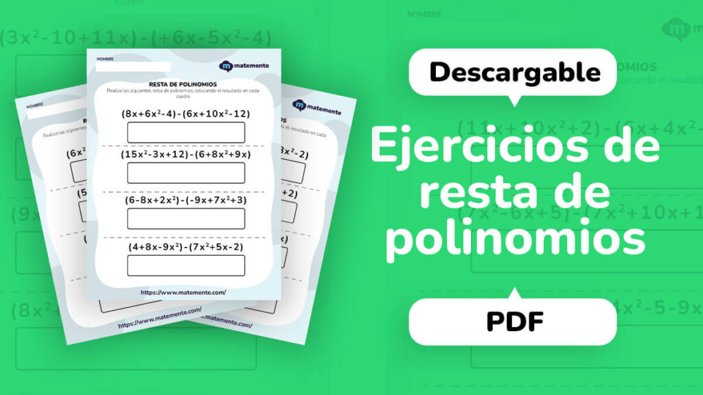 Ejercicios de resta de polinomios