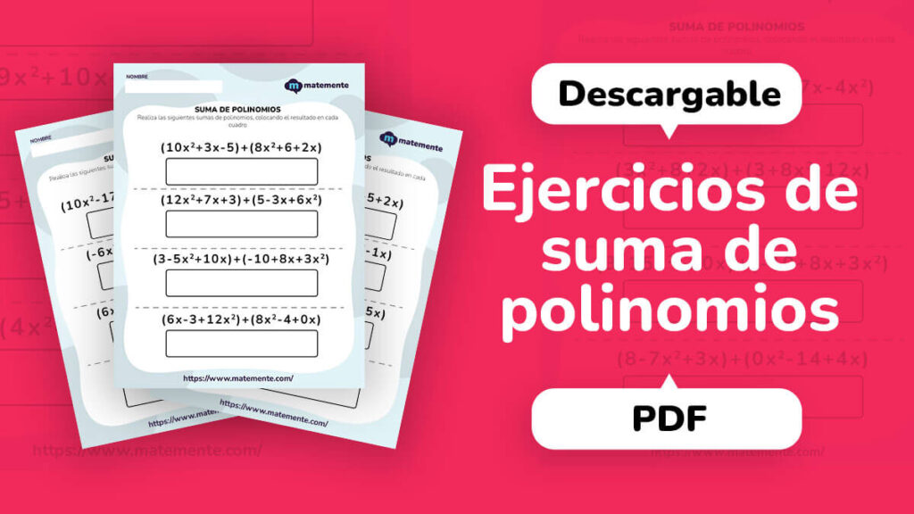 Ejercicios de suma de polinomios