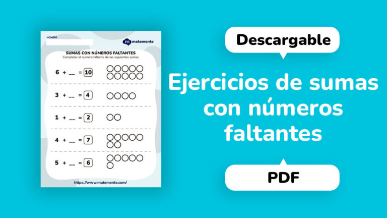 Ejercicios de sumas con números faltantes