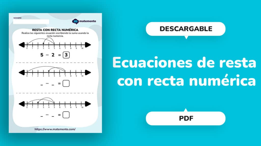 Ecuaciones de resta con recta numérica - portada