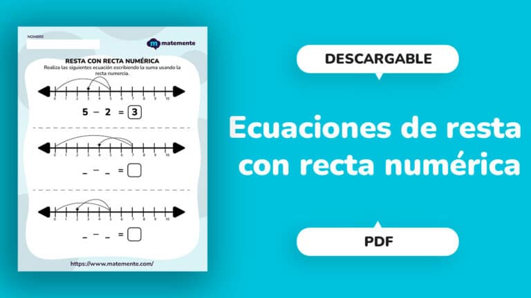 Ecuaciones de resta con recta numérica - portada