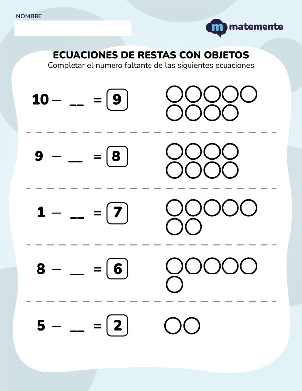 Ecuaciones de resta con objetos - 3