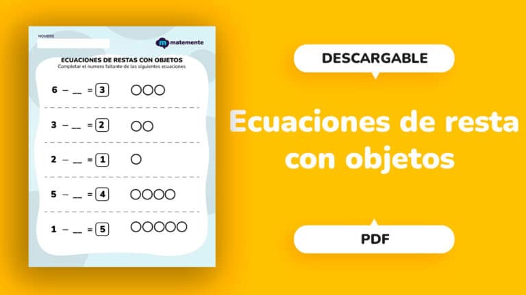Ecuaciones de resta con objetos - portada