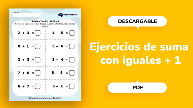 Ejercicios de suma con iguales + 1 - portado