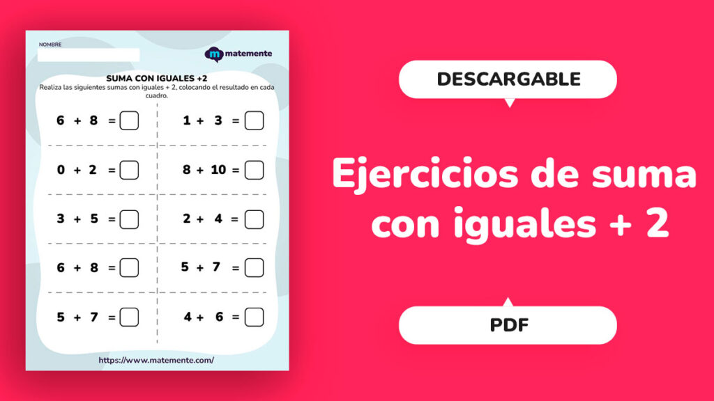 Ejercicios de Suma con iguales +2 - portada