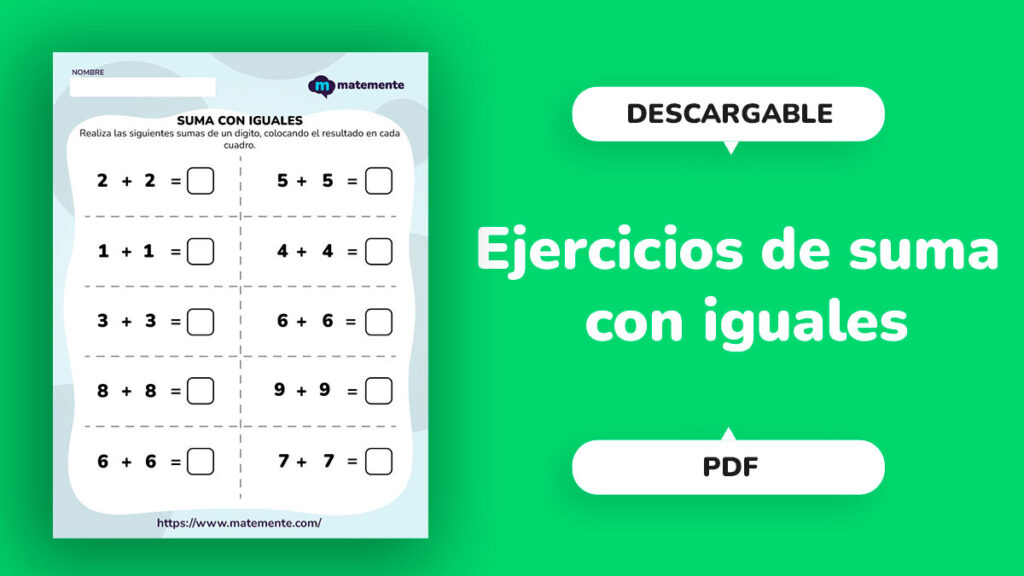 Ejercicios de suma con iguales -portada