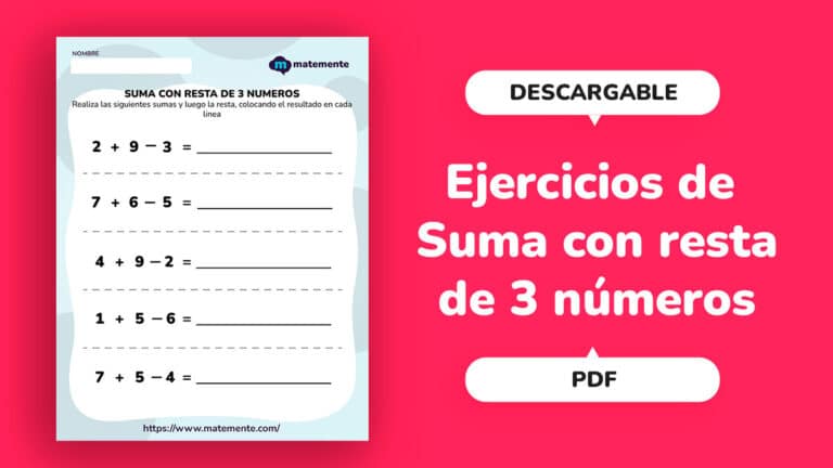 Ejercicios de suma con resta de 3 números
