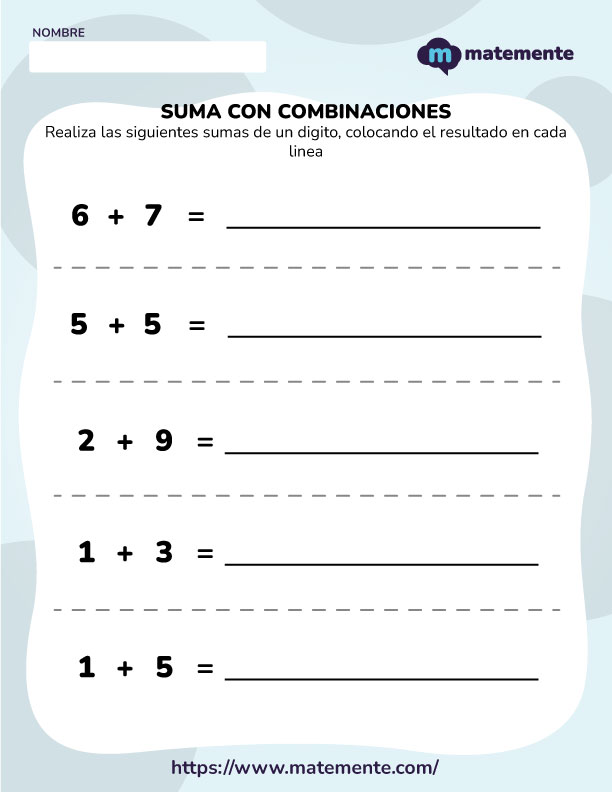 Ejercicios de Suma con combinaciones - 2