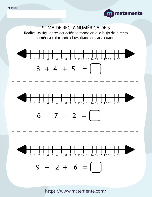 sumas en recta numérica de 3 - 3