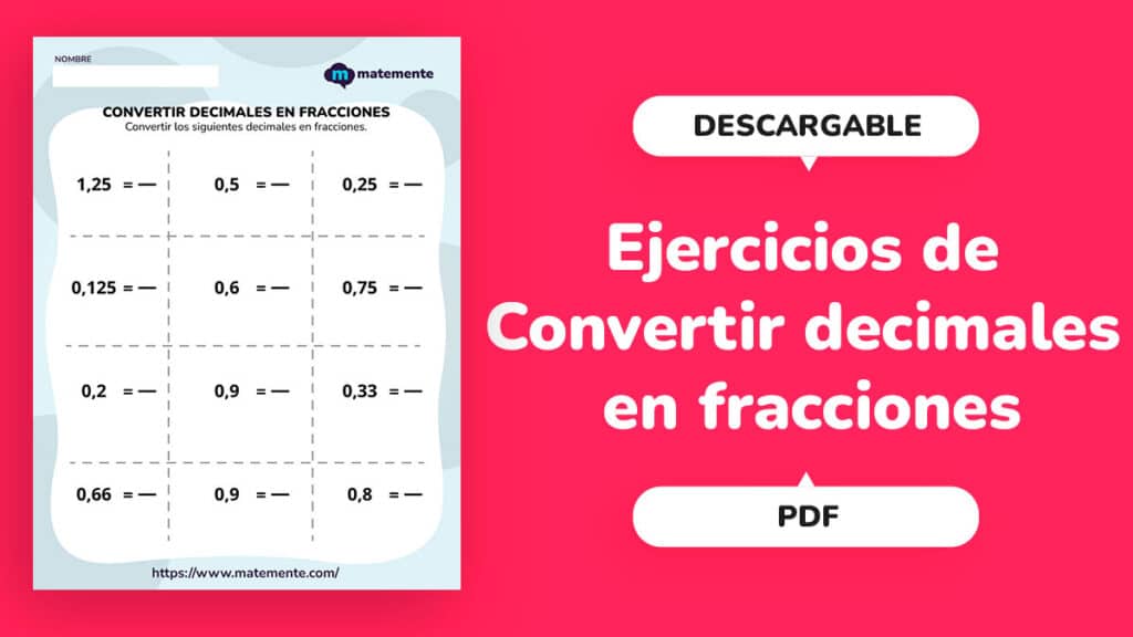 Convertir decimales en fracciones portada