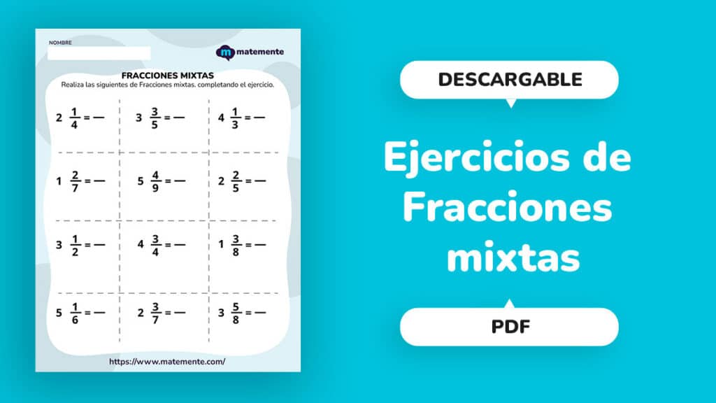 Ejercicios de fracciones mixtas